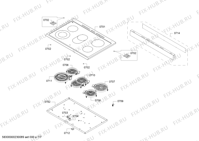 Схема №5 HK9K9V850M с изображением Провод для плиты (духовки) Bosch 10003687