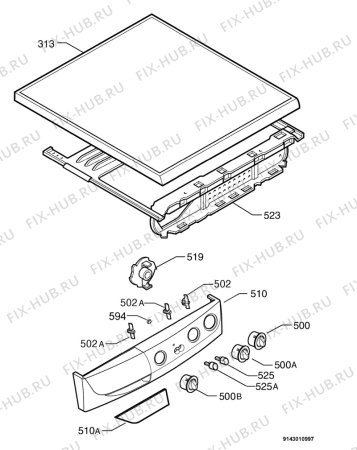 Взрыв-схема стиральной машины Zanussi FL808 - Схема узла Command panel 037