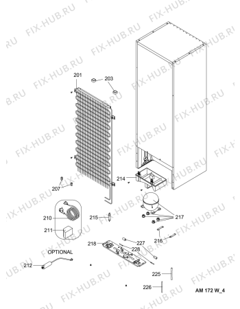 Схема №4 AM172 W с изображением Дверка для холодильной камеры Whirlpool 482000019459