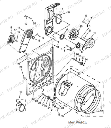 Схема №3 3LWED4815FW с изображением Фрикционное колесо для электросушки Whirlpool 482000098071