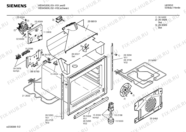 Схема №5 HB34520IL с изображением Панель управления для духового шкафа Siemens 00355076