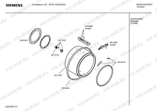 Схема №5 WTXL722CGB Extraklasse 722 с изображением Инструкция по установке и эксплуатации для сушилки Siemens 00588946