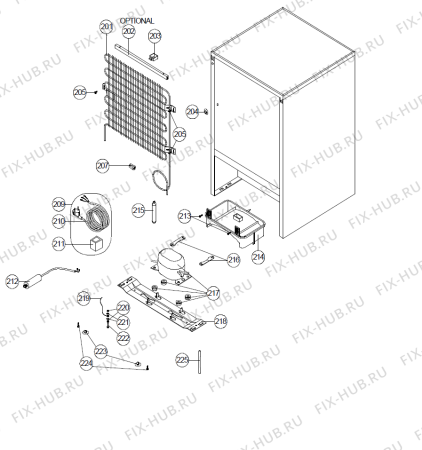 Взрыв-схема холодильника Gorenje RBT-3142 W (136290) - Схема узла 03