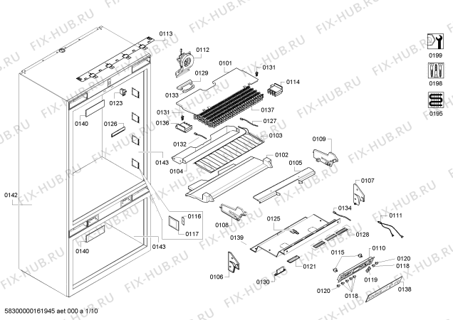 Схема №10 B30BB830SS с изображением Поднос для холодильника Bosch 00688033