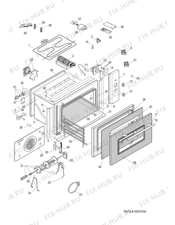 Схема №1 XF9951HA (F070605) с изображением Клавиша для электропечи Indesit C00280104