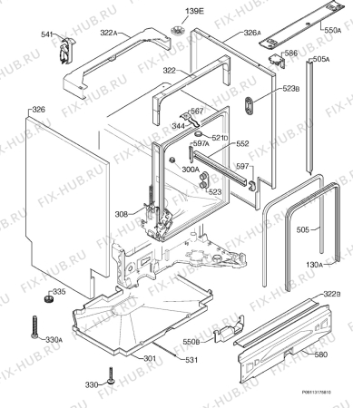 Схема №7 F68452IM0P с изображением Блок управления для посудомойки Aeg 973911664017002
