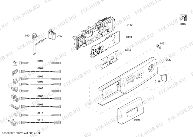 Схема №4 WAE24462AU с изображением Вставка для стиральной машины Bosch 00622583