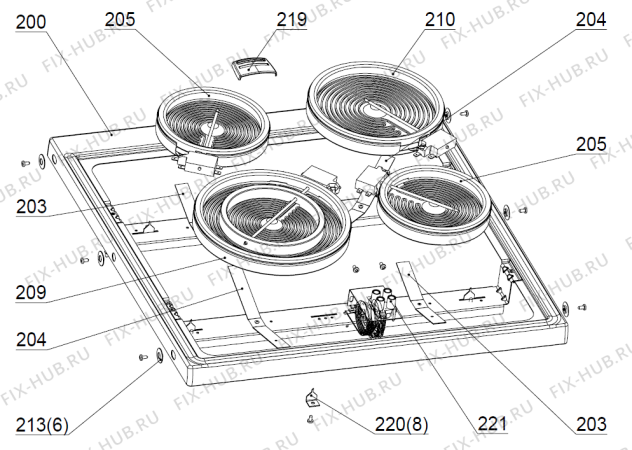 Взрыв-схема вытяжки Gorenje C446K A42001156 SE   -White FS 60 (900000438, A42001156) - Схема узла 02