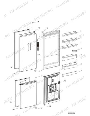 Взрыв-схема холодильника Whirlpool PRBN396SA (F102768) - Схема узла