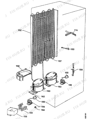 Взрыв-схема холодильника Faure FRC358W - Схема узла Cooling system 017