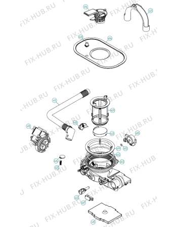 Взрыв-схема посудомоечной машины Asko D5904 EU   -White (340324, DW90.C) - Схема узла 04