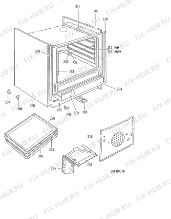 Взрыв-схема плиты (духовки) Electrolux CF6531WS - Схема узла Housing 001