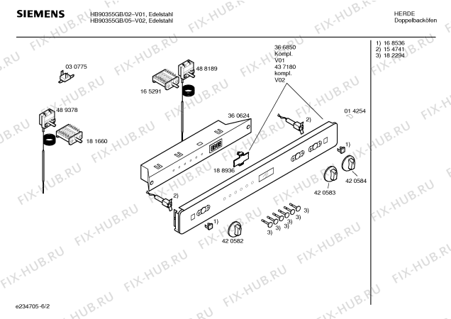 Схема №6 HB90355GB с изображением Внешняя дверь для плиты (духовки) Siemens 00437182