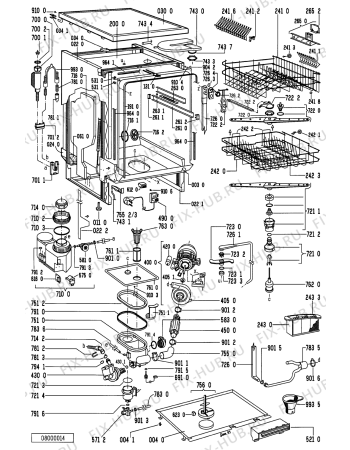 Схема №2 ADP 961 WH с изображением Панель для посудомоечной машины Whirlpool 481245379412