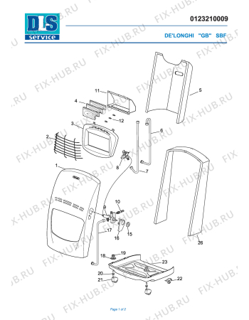 Схема №1 SBF с изображением Обшивка для электрообогревателя DELONGHI 7121004600