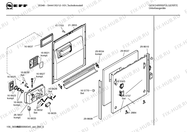 Схема №4 S4441X0 SI348 с изображением Инструкция по эксплуатации для посудомойки Bosch 00524026