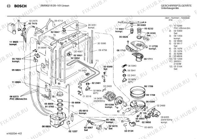 Схема №4 SN58304CH с изображением NTC-сопротивление для электропосудомоечной машины Siemens 00050953