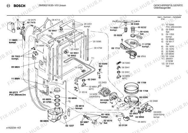 Схема №4 SMU2021JJ с изображением Мотор для посудомоечной машины Bosch 00140472