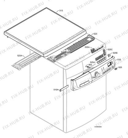 Взрыв-схема стиральной машины Electrolux EWF12483W - Схема узла Command panel 037