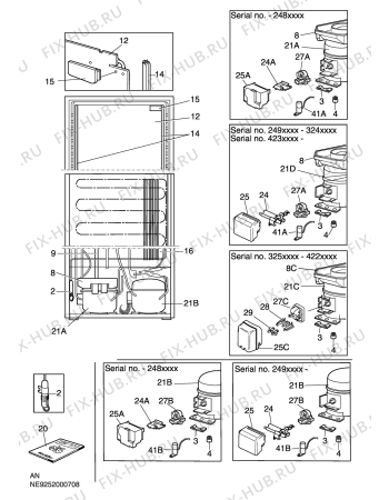 Взрыв-схема холодильника Electrolux ERB3802 - Схема узла C10 Cold, users manual