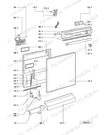 Схема №2 ADP 903/2 AL с изображением Мини-ручка для посудомоечной машины Whirlpool 481241358919