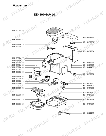 Схема №2 ES4100HA/4J0 с изображением Держатель фильтра для электрокофеварки Rowenta MS-0928281