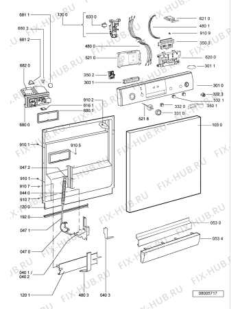 Схема №2 ADP 4731/5 WH с изображением Блок управления для посудомойки Whirlpool 481221838547