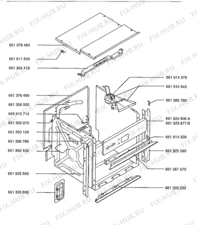 Взрыв-схема плиты (духовки) Aeg 3032B-D - Схема узла H10 Outer Frame