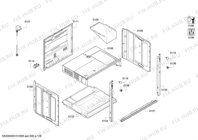 Схема №5 CH150250 с изображением Переключатель для электропечи Bosch 00614305