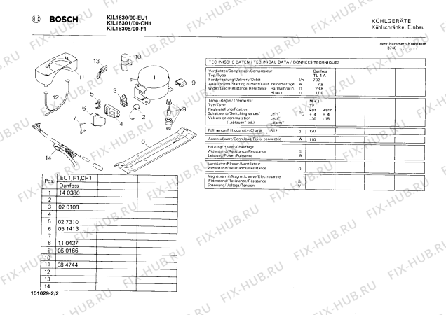 Взрыв-схема холодильника Bosch KIL16301 - Схема узла 02