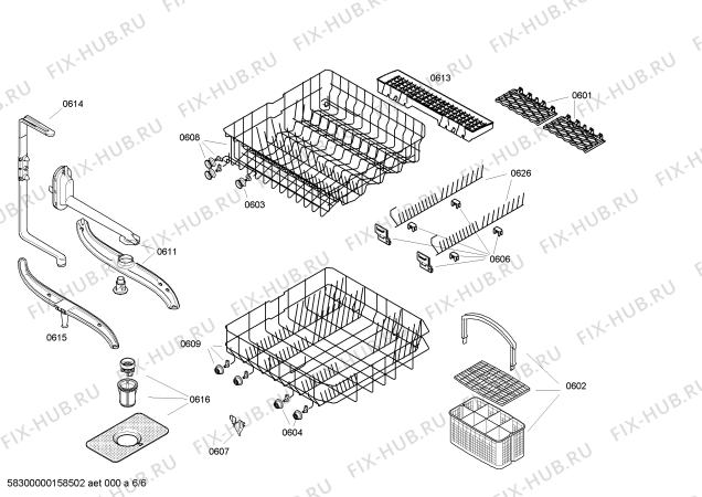 Взрыв-схема посудомоечной машины Siemens SE46E552EU - Схема узла 06