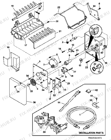 Взрыв-схема холодильника Electrolux ERL6296XK0 - Схема узла Icemaker