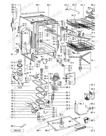 Схема №1 GSU 4644 RW-WS с изображением Панель для электропосудомоечной машины Whirlpool 481231018452