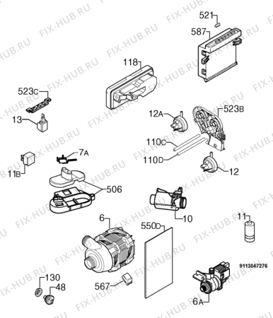 Взрыв-схема посудомоечной машины Privileg 00503591_11226 - Схема узла Electrical equipment 268