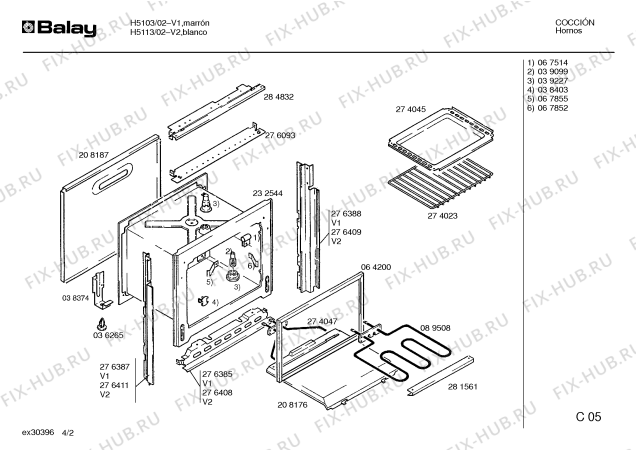 Схема №4 H5103 с изображением Панель для электропечи Bosch 00141158