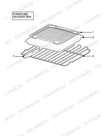 Взрыв-схема плиты (духовки) Zanussi Electrolux ZCE5200BK - Схема узла H10 Furniture