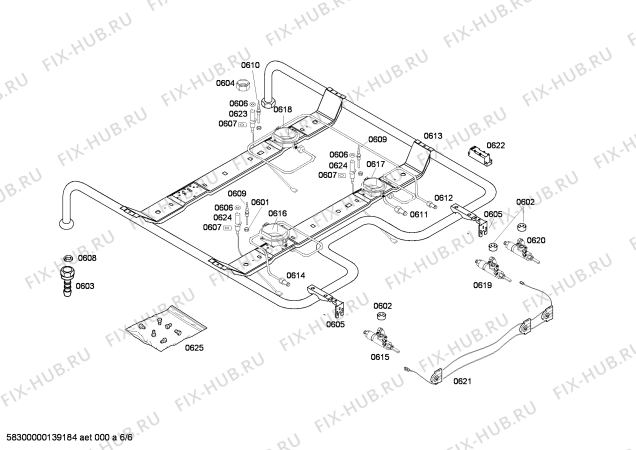 Схема №6 HSV44D021F с изображением Кабель для электропечи Bosch 00643953