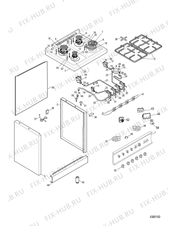 Схема №2 CP65SFADKHA (F053955) с изображением Изоляция для плиты (духовки) Indesit C00266170