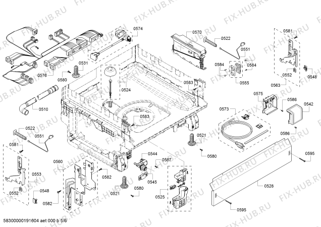 Схема №5 SHE3ARF5UC Silence Plus 50dB с изображением Кнопка для посудомойки Bosch 00627608