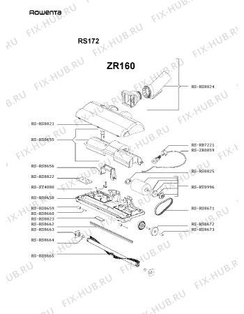 Взрыв-схема пылесоса Rowenta RS172 - Схема узла RS172FR_.__3
