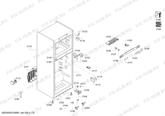 Схема №3 KDN56SB40N Bosch с изображением Силовой модуль для холодильника Bosch 12025483