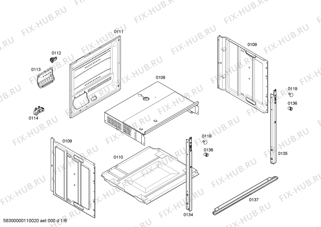 Схема №5 B1664N0RU с изображением Ролик для электропечи Bosch 00428295