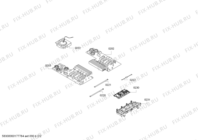 Взрыв-схема плиты (духовки) Siemens EH601BB17 IH6.1 - Standard + brater - Схема узла 02