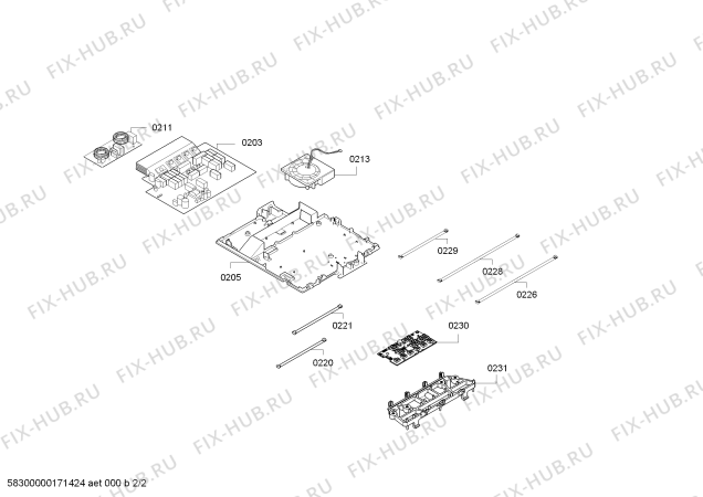 Схема №2 VVK26I15C0 IH6.1 - Multiplex с изображением Стеклокерамика для плиты (духовки) Bosch 00689760