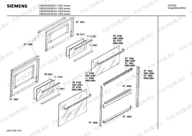 Взрыв-схема плиты (духовки) Siemens HB92220GB - Схема узла 03