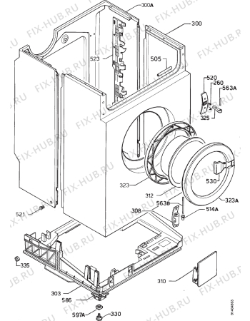 Взрыв-схема стиральной машины Zanussi FL1081 - Схема узла Cabinet + armatures