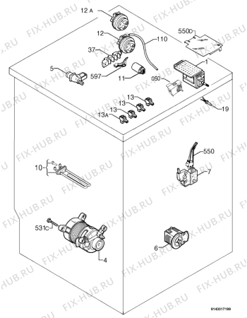 Взрыв-схема стиральной машины Rex Electrolux RL650 - Схема узла Electrical equipment 268