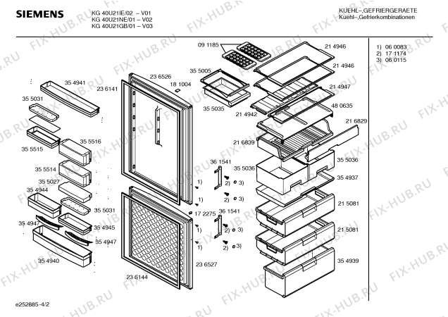 Схема №3 KG44U20IE с изображением Панель управления для холодильника Siemens 00215079