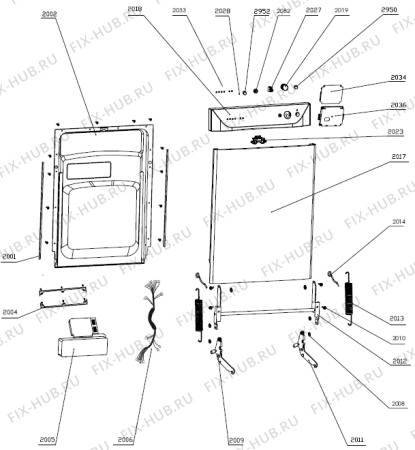 Взрыв-схема посудомоечной машины Korting KS52110BW (271886, PMS45S) - Схема узла 02