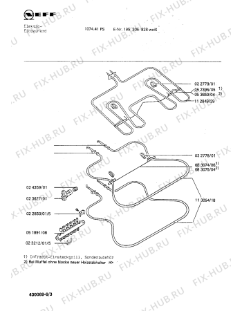 Взрыв-схема плиты (духовки) Neff 195305828 1074.41PS - Схема узла 03